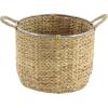 imageDeco 79 Seagrass Handmade Decorative and Functional Storage Basket Basket Organizer with Handles Set of 2 Basket for Storage 12quot 16quotW Light Brown