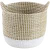 imageDeco 79 Seagrass Handmade Decorative and Functional Storage Basket Two Toned Basket Organizer with Handles Set of 3 Basket for Storage 14quot 17quot 19quotH BeigeBrown