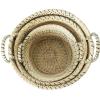imageDeco 79 Seagrass Handmade Decorative and Functional Storage Basket Two Toned Basket Organizer with Handles Set of 3 Basket for Storage 14quot 17quot 19quotH BeigeLight Brown