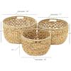 imageDeco 79 Seagrass Handmade Storage Basket with Metal Handles Set of 3 15quot 17quot 19quotW Light Brown151719W