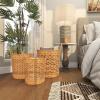 imageDeco 79 Seagrass Handmade Storage Basket with Metal Handles Set of 3 15quot 17quot 19quotW Light Brown21 x 7