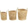imageDeco 79 Seagrass Handmade Storage Basket with Metal Handles Set of 3 15quot 17quot 19quotW Light Brown21 x 7