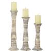 imageDeco 79 Wood Decorative Candle Holder Candle Stand Set of 3 Candlestick Holder 18quot 15quot 12quotH Brown