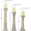 imageDeco 79 Wood Decorative Candle Holder Candle Stand Set of 3 Candlestick Holder 18quot 15quot 12quotH Brown