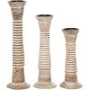 imageDeco 79 Wood Decorative Candle Holder Candle Stand Set of 3 Candlestick Holder 18quot 15quot 12quotH Brown