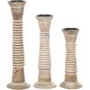 imageDeco 79 Wood Decorative Candle Holder Candle Stand Set of 3 Candlestick Holder 18quot 15quot 12quotH Brown