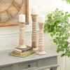 imageDeco 79 Wood Decorative Candle Holder Candle Stand Set of 3 Candlestick Holder 18quot 15quot 12quotH Brown