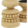 imageThe Novogratz Wood Decorative Candle Holder Beaded Pillar Candle Stand Set of 2 Candlestick Holder 8quot 4quotH BrownBrown