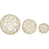 imageCosmoLiving by Cosmopolitan Metal Geometric Decorative Sculpture Home Decor Statues Set of 3 Accent Figurines 8quot 6quot 4quotD GoldGold