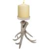 imageDeco 79 Aluminum Metal Decorative Candle Holder Antler Candle Stand Candlestick Holder 7quot x 7quot x 8quot Silver