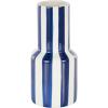 imageDeco 79 Ceramic Decorative Vase Round Centerpiece Vase with Blue Vertical Stripes Flower Vase for Home Decoration 5quot x 5quot x 11quot WhiteWhite