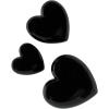imageDeco 79 Ceramic Heart Home Wall Decor Slanted Wall Sculpture with Varying Sizes Set of 3 Wall Art 10quot 8quot 6quot H GoldBlack