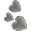 imageDeco 79 Ceramic Heart Home Wall Decor Slanted Wall Sculpture with Varying Sizes Set of 3 Wall Art 10quot 8quot 6quot H GoldSilver