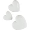 imageDeco 79 Ceramic Heart Home Wall Decor Slanted Wall Sculpture with Varying Sizes Set of 3 Wall Art 10quot 8quot 6quot H GoldWhite