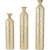 imageDeco 79 Metal Decorative Vase Tall Distressed Metallic Centerpiece Vases with Etched Grid Patterns Set of 3 Vases for Home Decoration 35quot 30quot 25quotH GoldGold