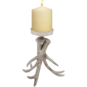 imageDeco 79 Aluminum Metal Decorative Candle Holder Antler Candle Stand Candlestick Holder 7quot x 7quot x 8quot Silver