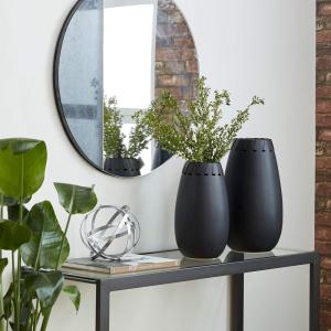 imageDeco 79 Ceramic Stripe Texture Vase 5quot x 5quot x 23quot WhiteBlack