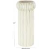 imageDeco 79 Ceramic Decorative Vase Round Centerpiece Vase with Green Linear Patterns Flower Vase for Home Decoration 5quot x 5quot x 12quot White
