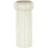 imageDeco 79 Ceramic Decorative Vase Round Centerpiece Vase with Green Linear Patterns Flower Vase for Home Decoration 5quot x 5quot x 12quot White