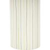 imageDeco 79 Ceramic Decorative Vase Round Centerpiece Vase with Green Linear Patterns Flower Vase for Home Decoration 5quot x 5quot x 12quot White