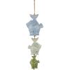 imageDeco 79 Ceramic Fish Indoor Outdoor Windchime Wind Chime with Brown Rope Hanging Ornament 7quot x 2quot x 27quot Multi Colored