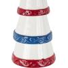 imageDeco 79 Ceramic Light House Indoor Outdoor Windchime Wind Chime with Brown Rope and Blue and Red Accents Hanging Ornament 4quot x 4quot x 21quot White