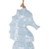 imageDeco 79 Ceramic Sea Horse Indoor Outdoor Windchime Wind Chime with Brown Rope Hanging Ornament 5quot x 2quot x 24quot Blue