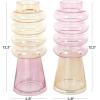 imageDeco 79 Glass Vase Ribbed with Color Blocks Set of 2 5quot W 14quot H Multi Colored5W  12H