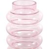 imageDeco 79 Glass Vase Ribbed with Color Blocks Set of 2 5quot W 14quot H Multi Colored5W  12H
