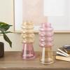 imageDeco 79 Glass Vase Ribbed with Color Blocks Set of 2 5quot W 14quot H Multi Colored5W  12H