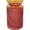 imageDeco 79 Glass Vase Ribbed with Color Blocks Set of 2 5quot W 14quot H Multi Colored5W  14H