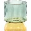 imageDeco 79 Glass Vase Ribbed with Color Blocks Set of 2 5quot W 14quot H Multi Colored5W  14H