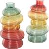 imageDeco 79 Glass Vase Ribbed with Color Blocks Set of 2 5quot W 14quot H Multi Colored655W  119H