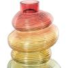 imageDeco 79 Glass Vase Ribbed with Color Blocks Set of 2 5quot W 14quot H Multi Colored655W  119H
