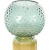 imageDeco 79 Glass Vase Ribbed with Color Blocks Set of 2 5quot W 14quot H Multi Colored6W  12H