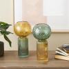imageDeco 79 Glass Vase Ribbed with Color Blocks Set of 2 5quot W 14quot H Multi Colored6W  12H