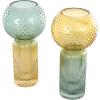 imageDeco 79 Glass Vase Ribbed with Color Blocks Set of 2 5quot W 14quot H Multi Colored6W  12H