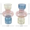 imageDeco 79 Glass Vase Ribbed with Color Blocks Set of 2 5quot W 14quot H Multi Colored7W  12H