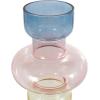 imageDeco 79 Glass Vase Ribbed with Color Blocks Set of 2 5quot W 14quot H Multi Colored7W  12H