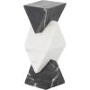 imageDeco 79 Marble Abstract Decorative Sculpture Stacked Stone Home Decor Statue with Black Block Base Accent Figurine 3quot x 3quot x 9quot WhiteWhite
