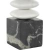 imageDeco 79 Marble Abstract Decorative Sculpture Stacked Stone Home Decor Statue with Black Block Base Accent Figurine 3quot x 3quot x 9quot WhiteWhite