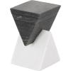 imageDeco 79 Marble Abstract Decorative Sculpture Stacked Stone Home Decor Statue with Black Block Base Accent Figurine 3quot x 3quot x 9quot WhiteWhite
