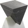 imageDeco 79 Marble Abstract Decorative Sculpture Stacked Stone Home Decor Statue with Black Block Base Accent Figurine 3quot x 3quot x 9quot WhiteWhite