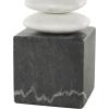 imageDeco 79 Marble Abstract Decorative Sculpture Stacked Stone Home Decor Statue with Black Block Base Accent Figurine 3quot x 3quot x 9quot WhiteWhite