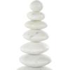 imageDeco 79 Marble Abstract Decorative Sculpture Stacked Stone Home Decor Statue with Black Block Base Accent Figurine 3quot x 3quot x 9quot WhiteWhite