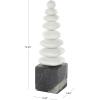 imageDeco 79 Marble Abstract Decorative Sculpture Stacked Stone Home Decor Statue with Black Block Base Accent Figurine 3quot x 3quot x 9quot WhiteWhite