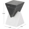 imageDeco 79 Marble Abstract Decorative Sculpture Stacked Stone Home Decor Statue with Black Block Base Accent Figurine 3quot x 3quot x 9quot WhiteWhite