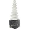 imageDeco 79 Marble Abstract Decorative Sculpture Stacked Stone Home Decor Statue with Black Block Base Accent Figurine 3quot x 3quot x 9quot WhiteWhite