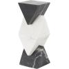 imageDeco 79 Marble Abstract Decorative Sculpture Stacked Stone Home Decor Statue with Black Block Base Accent Figurine 3quot x 3quot x 9quot WhiteWhite