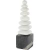 imageDeco 79 Marble Abstract Decorative Sculpture Stacked Stone Home Decor Statue with Black Block Base Accent Figurine 3quot x 3quot x 9quot WhiteWhite